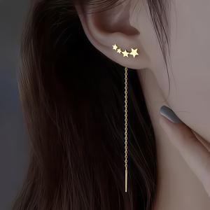 TEMU 알러지 방지 스테인리스 스틸 귀걸이, 18K 도금, 변색 방지, 착용감 편안, 세련되고 심플한 패션, 한국 스타일 드레이프 여성용 귀걸이, 데일리웨어 또는 파티용, 주얼리 액세서리, 여성을 위한 발렌타인데이 선물