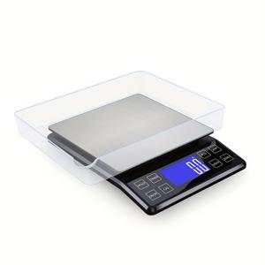 TEMU 포로메티스토 10kg/0.1g 고정밀 디지털 주방 저울, 50g 교정 무게 포함, 대형 LCD 디스플레이, 스테인리스 스틸 식품 저울, 베이킹 및 요리용, 가정 및 상업용, 영점 교정 및 계수 기능, 배터리 포함