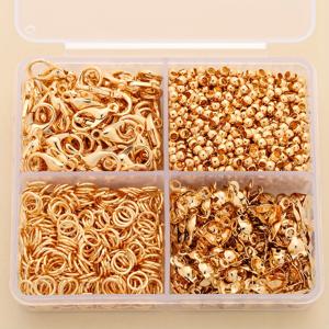 TEMU 350개입 로브스터 걸쇠/쥬머링/정렬 비즈/걸쇠 세트 (로브스터 걸쇠 50개, 쥬머링 100개, 정렬 비즈 100개, 걸쇠 100개 포함), 수제 비즈 공예, 스페이서 비즈 커넥터, 크림프 엔드 비즈에 적합