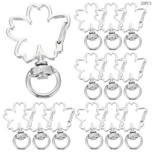 TEMU 20개 벚꽃 키링 회전 걸쇠, 대량 키링, 스프링 클립, 로브스터 클로 걸쇠, 주얼리 제작용 키 추가, 꽃 스냅 클립, 버클 스프링 클립, 공예, 주얼리 제작 키링