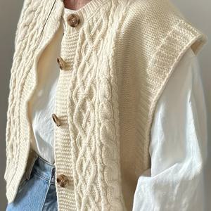 TEMU 플러스 사이즈, 여성용 우아한 빈티지 오픈 프론트 캐주얼 베스트 스웨터, 특별|가디건|빈티지|빅사이즈