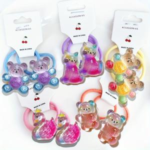 TEMU 만화 동물, 꽃, 과일이 있는 장식용 머리띠 10개 세트. 포니테일 및 두꺼운 머리에 완벽하며 축제 선물로 이상적입니다.