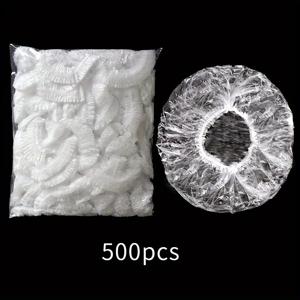 TEMU (500개) 일회용 샤워캡 고품질 샤워캡 플라스틱 샤워캡 여성용 헤어캡