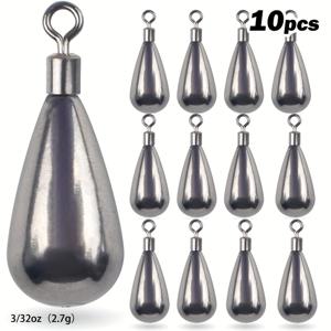 TEMU HQZOOMEE 10개입 텅스텐 프리 리그 티어 드롭 샷 웨이트, 연어 및 배스 낚시 루어 추가