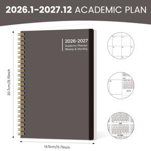 TEMU 2025.7~2027.6 월간 플래너 노트북. 2년 레이아웃, 주간 액자, 학습 계획, 생산성을 향상시키는 간편한 To-Do List가 특징입니다.|캘린더|2025년달력