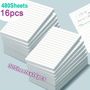 TEMU 16개 A6 수평 스티커 노트 - 자체 접착제, 강한 접착제 패드, 부드러운 매트 핏, 30장씩 패드, 사무실, 가정 및 학교 사용에 적합, 학교용 스티커 노트