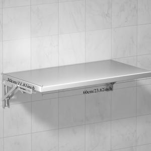 TEMU 스테인리스 스틸 벽걸이 접이식 수납 선반: 공간 절약, 세척 간편, 조립 불필요, 주방 및 식당용 튼튼한 디자인