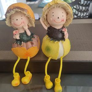 TEMU 2개의 귀여운 과일 인형 장식 - 모자 달린 오렌지 레몬 탁상 장식품, 홈, 정원, 발코니용 레진 조각상 - 전기 필요 없음, 크리스마스 및 연중 장식에 완벽, 정원 장식품 | 재미있는 디자인 | 세밀한 장인 정신, 과일 장식, 할로윈 장식, 할로윈 홈 데코, 할로윈 오너먼트, 할로윈 조각상, 홈 장식/거실용, 조각상, 홈 장식용