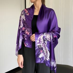 TEMU 180*70cm, 여성 실크 스카프, 여성 숄, 긴 실크 스카프, 담요 스카프, 대형 헤어 스카프, 여성 수면 스카프, 여성 패션 스카프, 웨딩 브라이즈메이드 선물, 긴 스카프, 셔츠 스카프, 직사광선 차단, 1개, 바이올렛, 1-2개