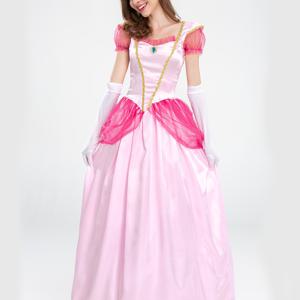 TEMU 할로윈 성인 여성 애니메이션 캐릭터 코스프레 핑크 공주 드레스 무대 의상 궁정 파티 여왕 의상
