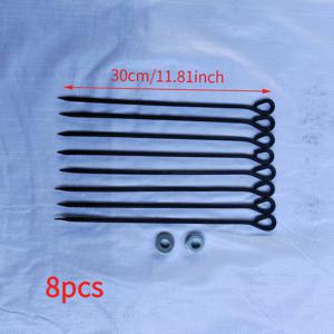 TEMU 내구성 강화 방청 코팅 철제 페그 - 바람에 강한 두꺼운 야외 스테이크, 날카로운 뾰족한 끝과 넓은 베이스로 텐트, 차양, 온실, 애완동물 울타리용 - 모든 날씨에서 안정적, 눈과 바람에 강함, 쉬운 설치 (흙, 모래, 눈에 이상적) - 내구성 있는 강화 앵커 - 장기간 사용을 위한 방청 코팅 다용도 안전 고정 스테이크 세트