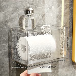 TEMU 벽걸이형 방수 욕실 휴지 홀더 & 플라스틱 서랍이 있는 수납함 - 화장지 타월 욕실 티슈용 사각형 샤워 정리함 - 욕실용 공간절약형 플라스틱|샤워타올|화장지