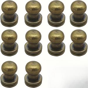 TEMU 10세트 아연 합금 라운드 헤드 버튼 스터드 스크류, 가죽 리벳, 스크류 버튼 리벳, 가죽 공예 벨트, 지갑, 핸드백 수리 및 장식용 (라운드 헤드 크기 8mm)