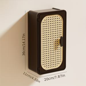 TEMU 1개 무드릴 벽걸이 욕실 수납장 - 헤비듀티 플라스틱 멀티 선반 정리대, 도어형 패널, 공간절약형 변기/샤워실 위 수납장, 간편 설치 접착/나사 고정, 소형 욕실용 (도구 불필요, 향수 정리대)|향수|화장실선반