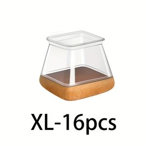 TEMU 나무 바닥을 위한 의자 다리 보호 캡, 실리콘 및 펠트로 제작되어 내구성, 소음 감소 및 스크래치 방지 기능이 향상되었습니다. 투명 사각형 16개 팩으로 제공됩니다.