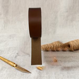 TEMU 갈색 가죽 스트랩, 길이 80인치, 너비 1인치, 공예 프로젝트, DIY 수제 벨트 재료, 도구 손잡이, 감는 벨트, 개 목걸이, 직조 재료, 식물성 무두질 가죽 공예, 평평한 가죽 스트랩