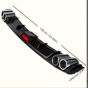 TEMU 차량 후면 스포일러, 후면 윙 범퍼 립 - 모든 모델과 호환, 듀얼 배기 디자인 및 레드 액센트 특징, 항공역학 성능 향상 및 스타일리시한 외관, 차량 테일파이프 개조 부품
