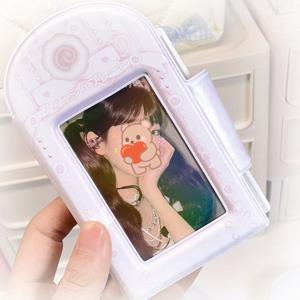 TEMU 드림이 빈티지 일본 스타일 원 그리드 카드 앨범 - 귀여운 곰돌이 & 플로럴 디자인, 내구성 있는 플라스틱 직사각형 팬 컬렉션 정리함 (유명인 기념품, 사진, 스티커 및 리본용)|카드스티커