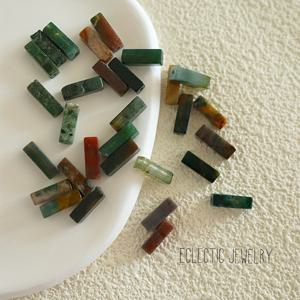 TEMU 약 30개 4*13mm 직사각형 천연 인도 마노 루즈 비즈 DIY 목걸이 팔찌 귀걸이 액세서리 제작용