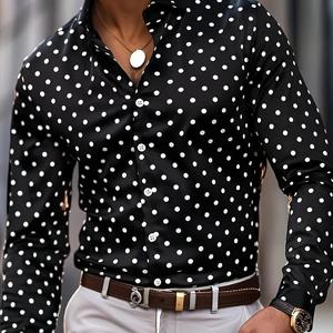 TEMU 남성용 프린트 긴팔 셔츠