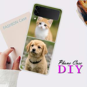 TEMU Z 플립 3 4 5 6에 적합한 맞춤형 모바일 폰 케이스, 개인 사진 포함, PC 투명 하드 쉘 소재로 효과적으로 보호