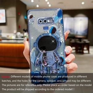TEMU 휴대폰 케이스 - 삼성 갤럭시 노트 9용 소프트 커버 디자인의 글리터 휴대폰 케이스, 여행 우주 비행사 테마 및 도금 휴대폰 홀더 특징