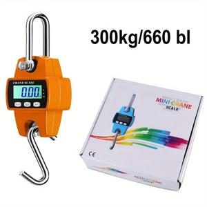 TEMU 1개 헤비듀티 휴대용 디지털 걸이형 저울 300kg/660파운드 스테인리스 스틸 후크 & LCD 디스플레이 - 저전압 (- 생선 계량, 택배, 농업, 시장용 - 산업용 저울)