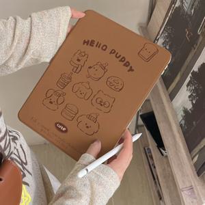 TEMU 1개 단색 만화 강아지 회전 가능한 태블릿 PC 보호 케이스, 아이패드 10.9/Air4/5/6/10.2/10세대/프로11 2024/9.7/10.5용
