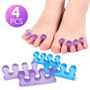 TEMU 여성용 발가락 분리기 4pcs, 부드러운 젤 페디큐어 발가락 스페이서 & 스프레더, 발톱 분리기, 손발톱 폴리쉬 그루밍 용이, 미용 페디큐어 도구, 살롱 페디큐어 용품에 적합