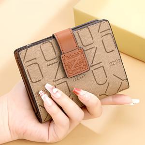 TEMU TONDY 컴팩트 바이폴드 지갑 – 7개 카드 슬롯, 지퍼 코인 포켓 & ID 창 포함, 스타일리시 레드 PVC 합성 가죽, 엠보싱 디자인, 일상용 휴대 가능