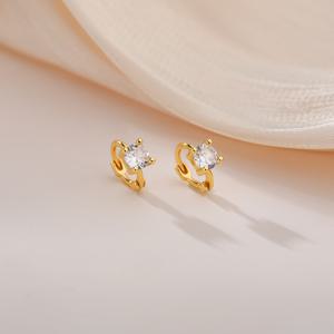 TEMU 초광택 포클로 스터드 귀걸이 여성용, 라이트 럭셔리 니치 스타일, 우아한 출근용 귀걸이, 유럽 및 미국 신규 크로스보더 도매 귀걸이