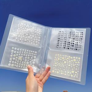 TEMU 스크랩북 투명 보관 바인더 - 80포켓 정리함, 스탬프, 커팅 다이, 엽서 및 스티커 보관에 적합 - 투명한 흰색 플라스틱 앨범|카드스티커