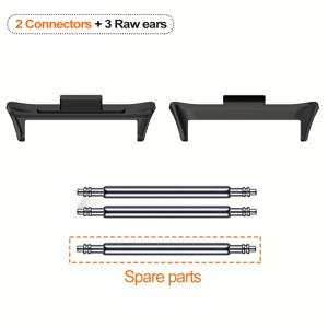 TEMU 세트당 5개 2개 어댑터 + 3개 원시 이어 레드미 워치 4 5 eSIM 팔찌 워치밴드 스트랩 커넥터 샤오미 미 밴드 9 8 프로 20mm 22mm 316L 스테인리스 스틸 액세서리