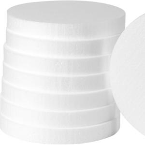 TEMU 8개입 라운드 폼 링 - 직경 8인치, 두께 1인치, DIY 프로젝트, 케이크 , 조각, 모델링 및 공예용