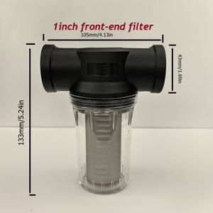 TEMU 1개 고유량 1/2'' 3/4'' 1인치 침전물 필터, 수평형 물 스트레이너, 316 스테인리스 스틸 250 메쉬 스크린, 고압세척기 호환, 투명 플라스틱, 정원 호스, RV 및 야외 가드닝용|수경