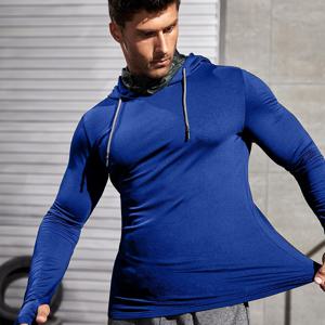 TEMU 남성용 경량 스트레치 속건성 플리스 캐주얼 긴팔 셔츠 (마스크 및 핸드 후드 내장)