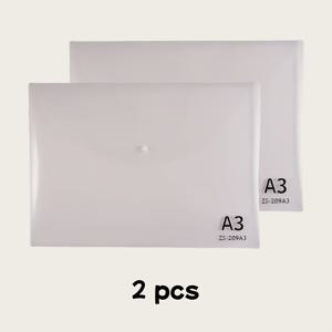 TEMU 2개/4개/6개 A3 투명 PVC 파일 폴더, 스냅 클로저 방수 보관 가방, 두꺼운 소재의 아트 파우치, 종이류, 스케치, 책 및 시험용, 학교, 사무실 및 교실 정리에 적합한 문구류 & 학용품|방수가방|편지지