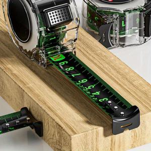 TEMU 셀프 잠금형 형광 스틸 줄자, 3/5미터, 가정용 미터 측정기, 7미터, 원형 측정기, 고정밀 내마모성 및 낙하 방지 자|줄자