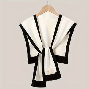 TEMU 2개/1개 고급스러운 부드러운 숄, 블랙·화이트·카키색상의 패션 파티용 이중톤 목도리