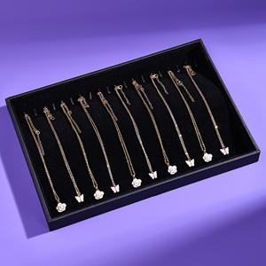 TEMU 1개 대형 보석 정리 트레이 - 부드러운 내부 라이닝이 있는 우아한 목걸이 보관함, 넉넉한 직사각형 보석 디스플레이 케이스, 홈, 부티크 또는 선물용 - 내구성 있는 폴리에스터 구조, 목걸이, 팔찌, 귀걸이에 완벽 - 보석 상점 또는 개인 수집을 위한 우아한 정리함, 부티크 쇼케이스, 세련된 디자인, 고품질 마감, 홈 데코레이터, 보석 트레이