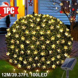 TEMU 1개 태양광 LED 스트링라이트, 100/50/20LED, 벚꽃 8가지 모드 IPX4, 야외용 페어리라이트 (크리스마스트리·정원·파티오 장식) | Majisu