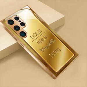 TEMU 휴대폰 케이스 - 고급스러운 럭셔리 골드 바 패턴 도금 휴대폰 케이스, 삼성 갤럭시 A52/A52S/A53/A55/노트 10+/노트 20/노트 20 울트라/S21/S21+/S21 울트라/S22/S22+/S22 울트라/삼성 S23/삼성 S23+/S24/S24 플러스/S24 울트라/S25/S25 플러스/에 적합