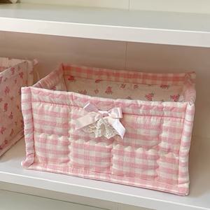 TEMU 접이식 수납 바구니 - 캔버스 소재의 대형 사각형 책상용 정리함, 사무실, 욕실, 주방용 멀티 바구니 - 공간 절약형 가족용 선물 아이디어, 선반용 바구니|욕실선반|책상