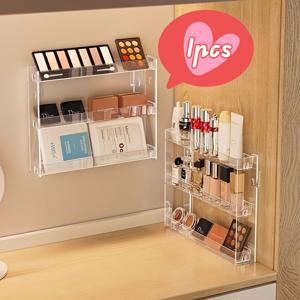 TEMU 아크릴 벽걸이형 다단 화장품 정리함, , 립스틱 & 아이섀도우 팔레트용, 다용도 랙|립스틱|화장품정리함
