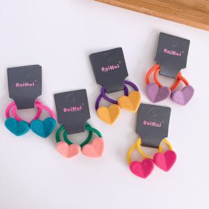 TEMU 10개입 대비 플로킹 하트 소형 머리끈, 데일리 캐릭터 귀여운 선물용 액세서리, 휴대 간편