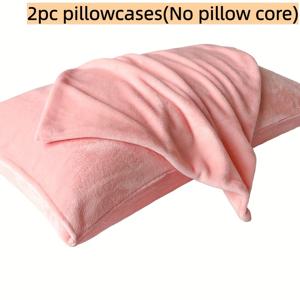 TEMU 겨울용 따뜻한 베개커버 2개 - 통기성 & 부드러움, 피부 친화적인 두꺼운 원단, 봉투형 마감, 세탁기 사용 가능한 단색 베개커버, 침실, 거실용 - 모든 연령을 위한 이상적인 13가지 휴일 선물|베개커버