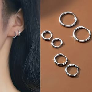 TEMU 316 316L 스테인리스 스틸로 제작된 8, 10, 12mm 귀걸이 3쌍 세트입니다. 스타일리시하고 미니멀한 디자인으로, 저자극성 및 저자극성 특징이며 배터리 없이 사용할 수 있습니다.