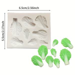 TEMU 에폭시 수지, 점토 및 석고 공예용 미니 양배추 실리콘 몰드 - 양배추 코어와 꽃잎 같은 층이 있는 현실적인 잎 질감 DIY 몰드 - 수지, 폴리머 클레이, 비누 만들기, 왁스와 호환 가능 (불규칙한 채소 모양)