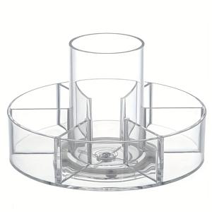 TEMU 1개 360° 회전 화장품 정리함, 투명 6구 다용도 메이크업 수납 상자, 가정, 침실, 화장대용 매니큐어 정리함, 여아용 화장대 정리 필수품, 향수 정리함