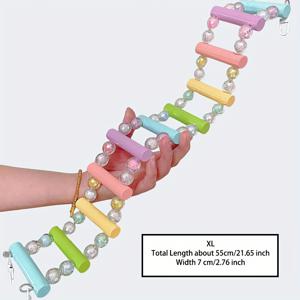 TEMU 다단계 아크릴 새 사다리 & 그네 사다리 - 중소형 애완새, 앵무새, 핀치, 카나리아를 위한 헤비듀티 클라이밍 브리지 - 쉬운 조립 새장 액세서리, 그네 퍼치 & 클라이밍 사다리 포함, 새 헬스용